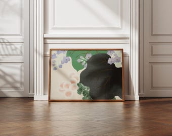 Kamisaka Sekka träsnitt: Japansk minimalistisk blomsterkonst (digital nedladdning, PDF-filer)