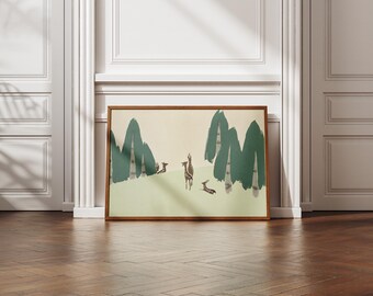 Kamisaka Sekka Deer Print: Vintage Japanese Woodblock Art (Digital Download)
