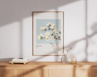 Vintage japansk azalea konsttryck – Ogawa Kazumasa blommig poster
