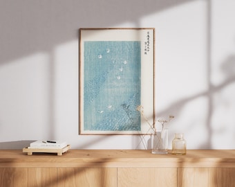 Japansk träblockstryckposter – Vintage minimalistisk väggkonst