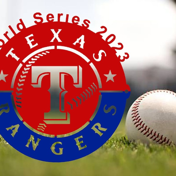 Texas Rangers Baseball World Series 2023 metal wall art.