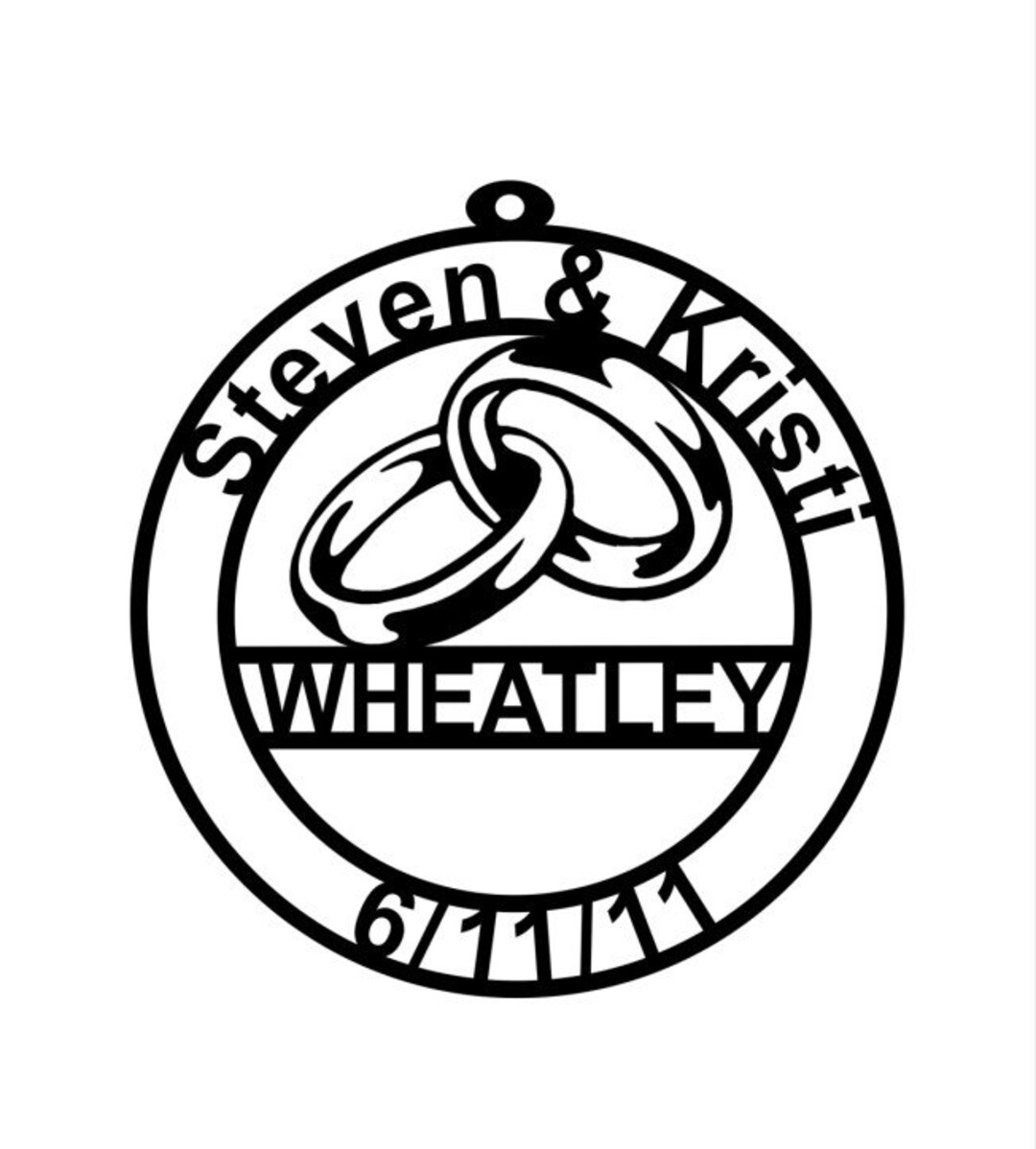 Customizable Rings Wall Art 7 & 12 Metal, Wedding Gift, Anniversary