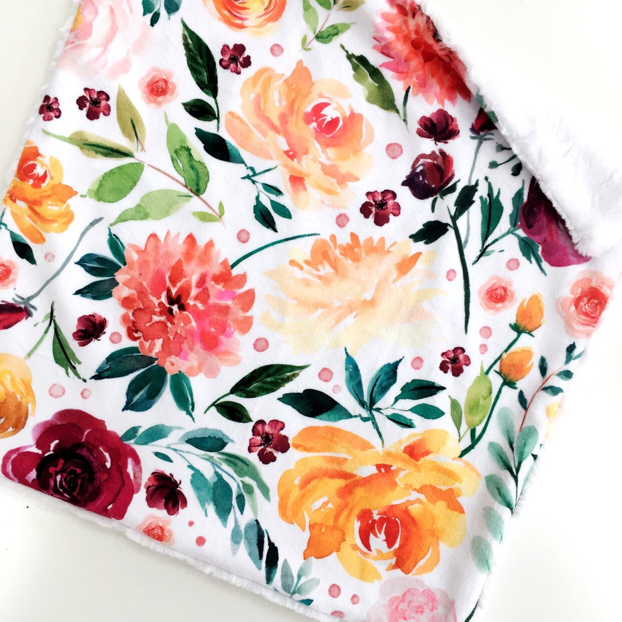 floral minky blanket