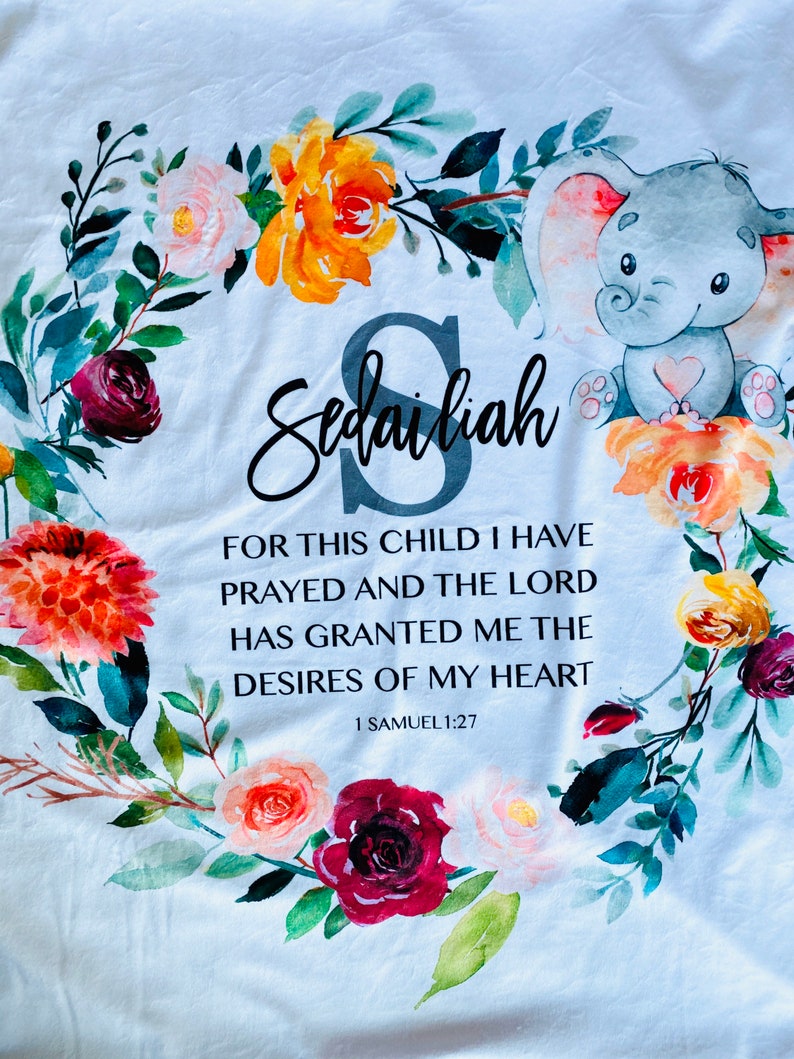 Personalized Scripture Baby Blanket Set Prayer Baby Blanket Etsy