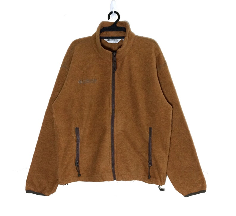 Rare!! Vintage 90/'s COLUMBIA FLEECE Jacket Pullover Vtg Columbia Sportswear Company Outdoor Zipper Jacket Sweater Made in Usa