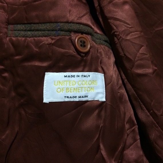 Rare!!! Vintage Benetton Coat Jacket Multi Color … - image 6