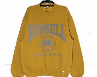 Rare!!! Vintage 80's RUSSELL spellout Big Logo Sweatshirt Crewneck Vtg Russell Athletic Big Jacket Jumper made in USA