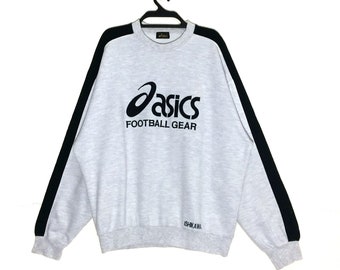 Selten!!! Vintage 90er ASICS FUSSBALL-Ausrüstung buchstabieren bestickte Sweatshirt Pullover Vtg ASICS Urawa Nishi Fußball Crewneck Jacke Jumper