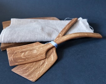 Wooden spatula, large oak wooden spatula, great for non stick and cast iron pans, handmade spatula, random spatula, long spatula