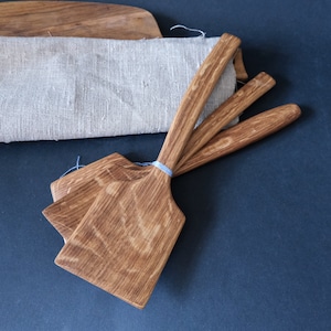 Wooden spatula, large oak wooden spatula, great for non stick and cast iron pans, handmade spatula, random spatula