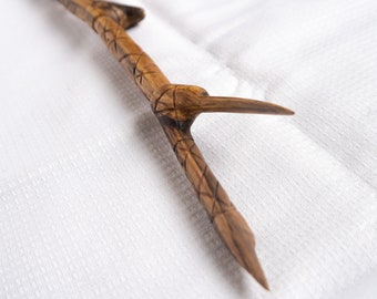 Barberry wand, Swirl Barberry wand, Energized wood wand, Carved natural Barberry handmade wand, pagan ritual wand 2019 APR 6