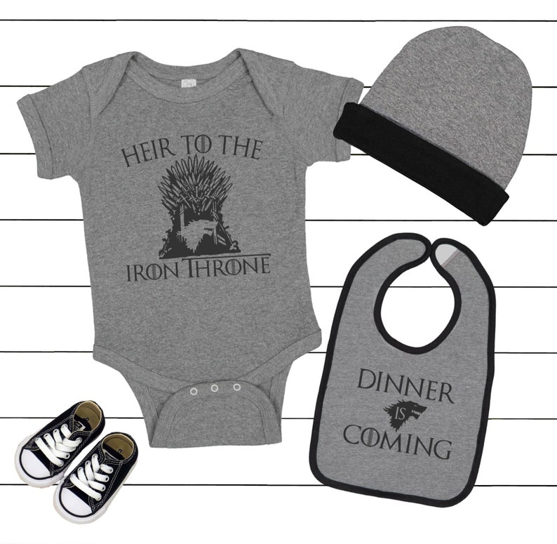 House Stark Baby Set Game Of Thrones Baby Shower Game Of Etsy
