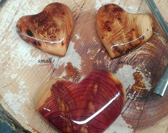 hair clip heart Valentines wood (handmade original)