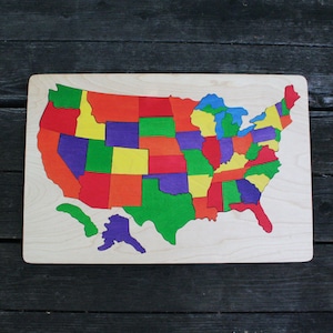 USA Hölzernes Map Puzzle, handgemachtes, hölzernes Namenspuzzle