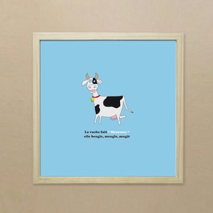 Poster 30x30 die kuh der lustigen tiere von didouch