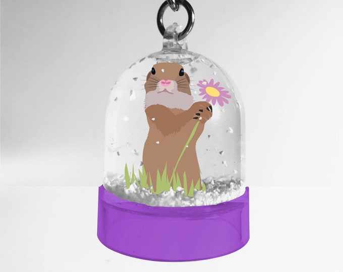 Didouch marmot snow globe key ring