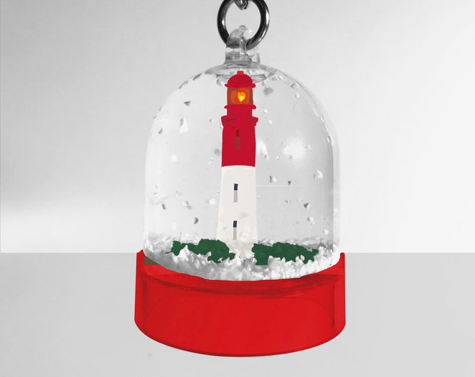 Didouch cap ferret lighthouse snow globe key ring