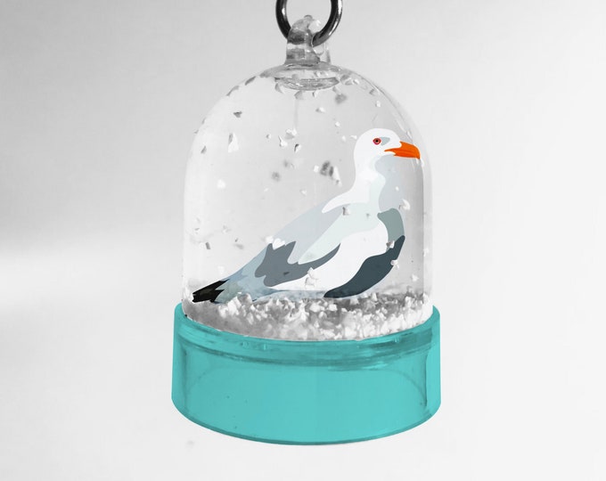 Snowball keychain Black-herring seagull of didouch