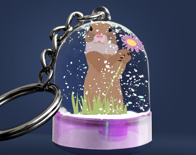 Didouch marmot snow globe key ring