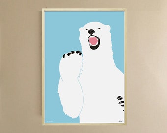 POSTER 50 x70cm WHITE BEAR by didouch