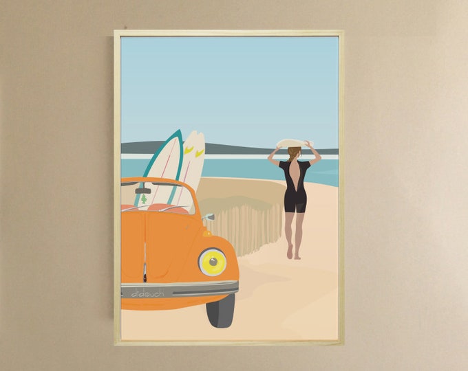 Reverie poster - didouch at the beach - surf collection - 3 formats