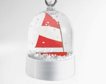 didouch optimistic double-sided snow globe keychain