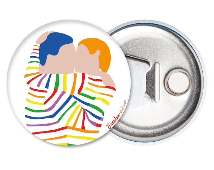 Didouch Bottle Opener & Magnet: Freedom, the Rainbow Kiss