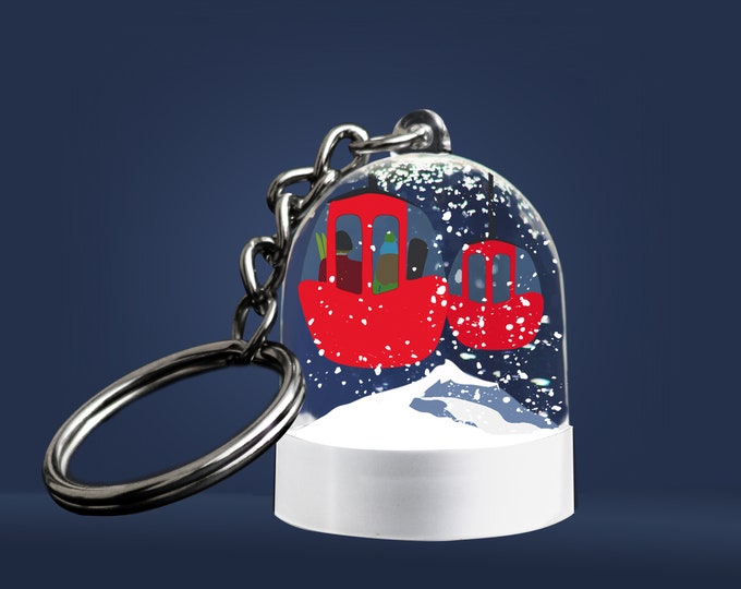 Didouch cable car snow globe key ring