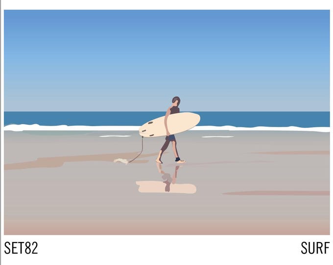 Soft vinyl placemat - Didouch's Sea Collection - Surf