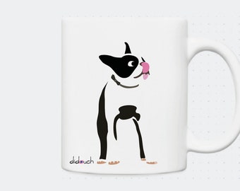 Boston terrier dog mug - French bulldog illustrated by didouch