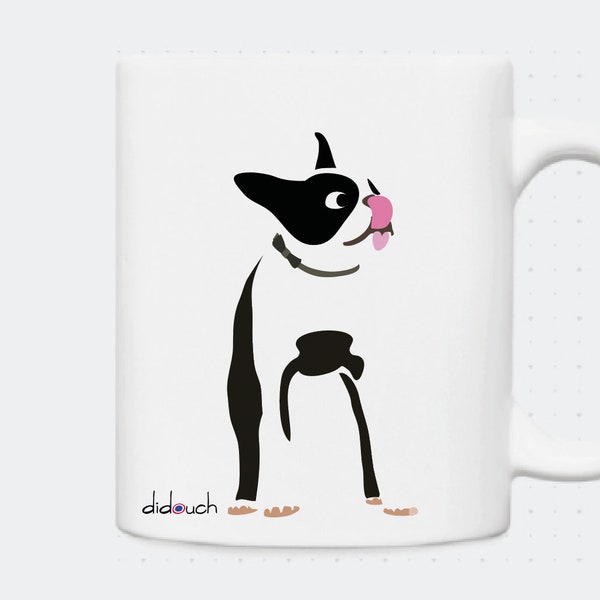 Mug chien Boston terrier - bulldog français illustré par didouch