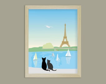Cats in Luxembourg poster by Didouch 2 formats