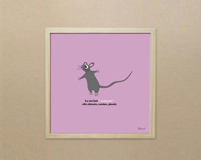 Poster 30x30 the rat of the funny animals of didouch