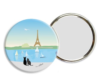 Mirror ∅ 76mm Cats in the Tuileries Garden by didouch