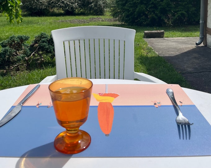 Vinyl didouch placemat - Mer Parasol Collection