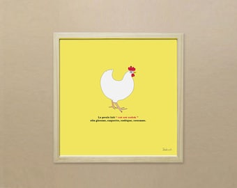 Poster 30x30 the hen of the funny animals of didouch