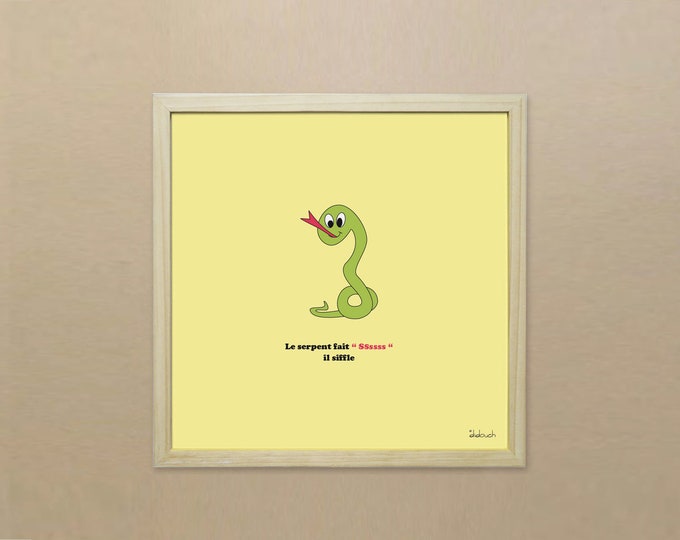 Poster 30x30 the snake of the funny animals of didouch