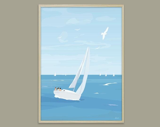 the open sea of didouch - 2 poster formats - Mer & Bateau collection