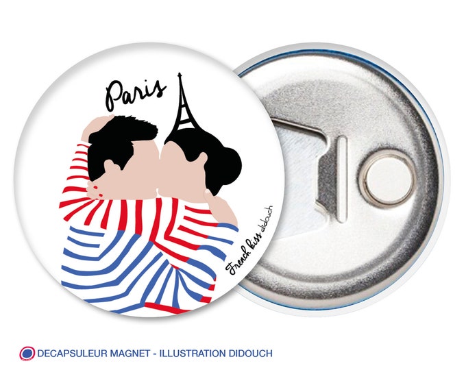 Bottle opener & Magnet didouch: the kiss in Paris