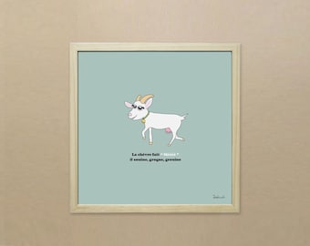 Poster 30x30 the goat of the funny animals of didouch