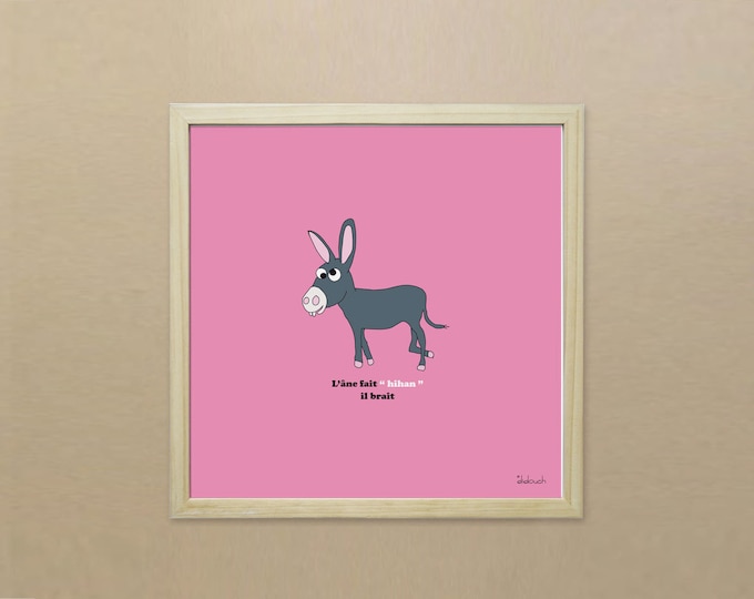 Poster 30x30 the donkey of the funny animals of didouch