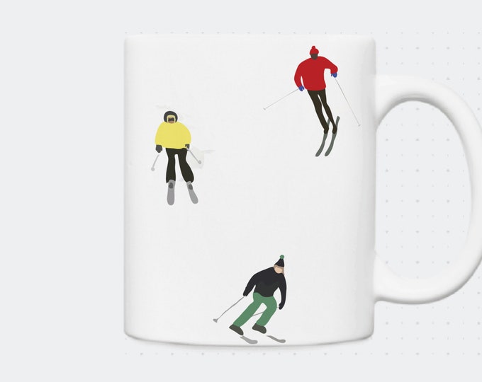 Mug skiers - illustration by didouch