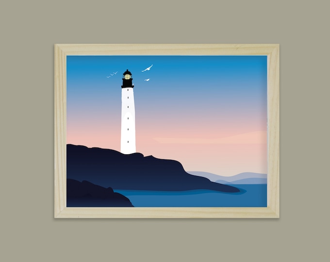 Hold back the night - Poster 18x24 cm - didouch Phare Biarritz