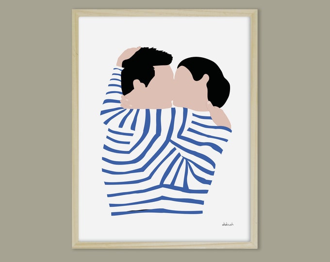 the blue kiss of didouch - poster series of the kiss