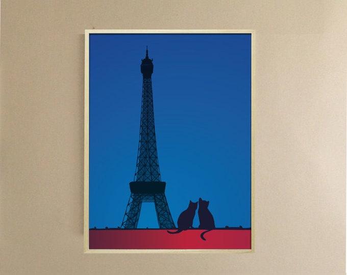 Poster the cats of Paris by night by didouch 3 formats and more