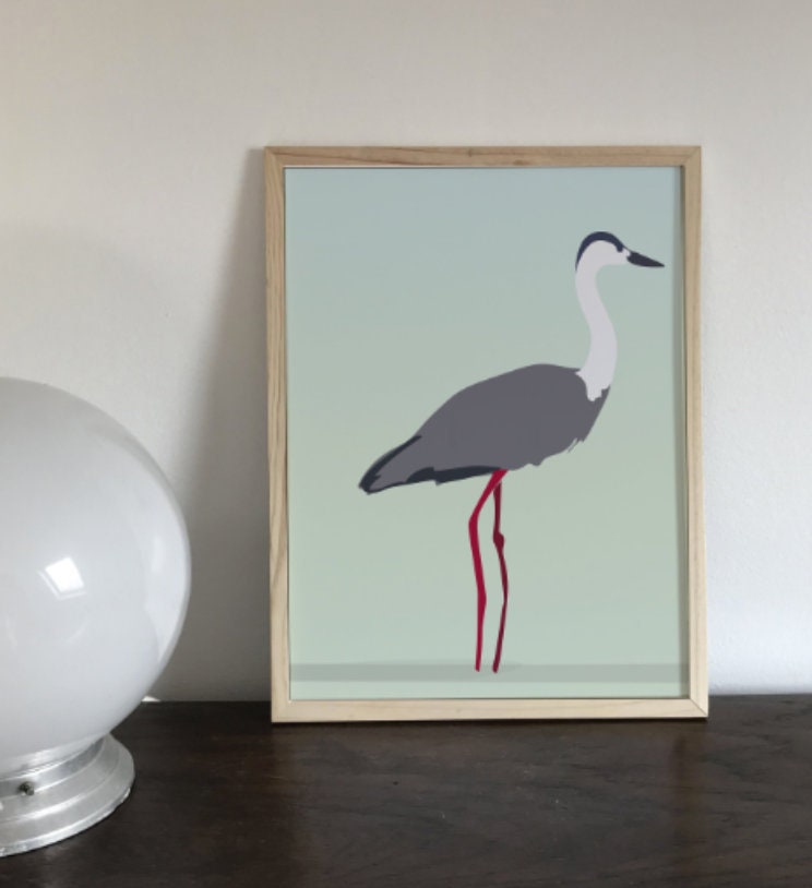 Affiche Le Heron Perché de Didouch Collection Oiseau
