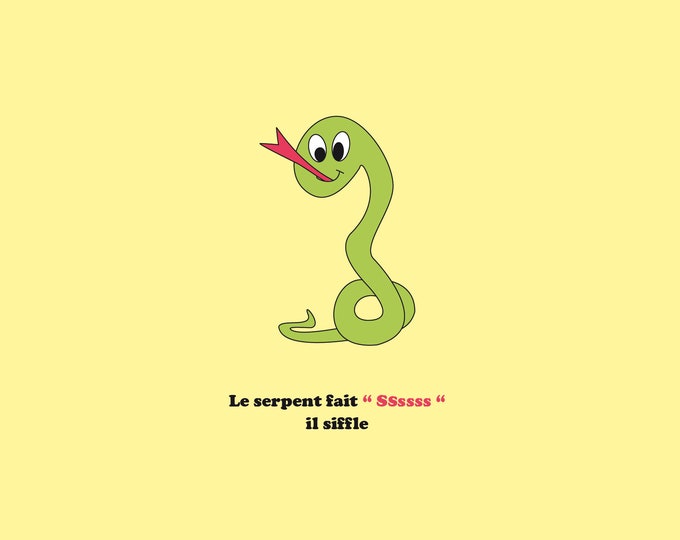 Poster 30x30 the snake of funny animals of didouch