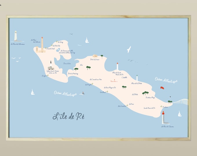 Map of the island of Ré by didouch Poster