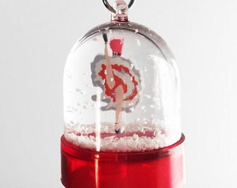 Cancan snow globe keychain