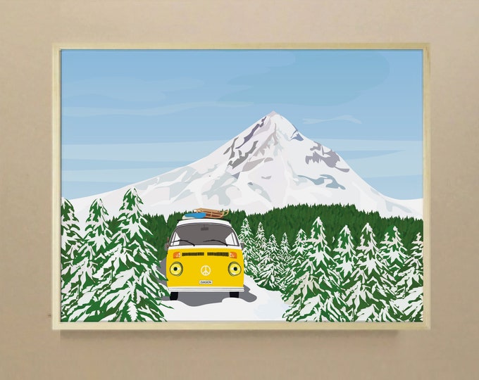 Poster Van à la montagne 2 formats of didouch - Collection Montagne